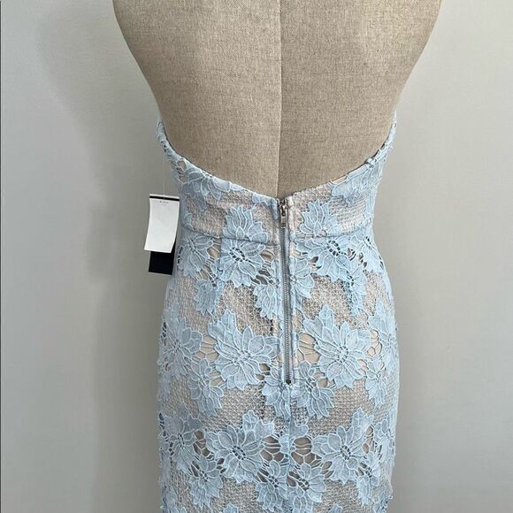 Aqua NWT Lace Halter Dress in Ice Blue Size S - Picture 5 of 6